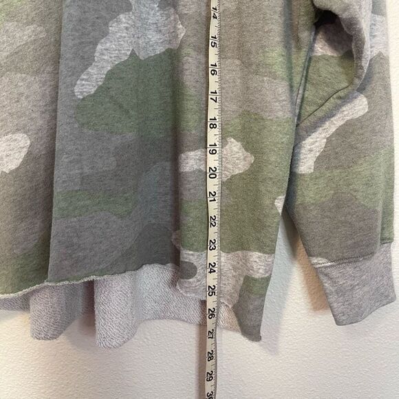 Aerie Oversized Camo Quarter Zip Raw Hem Sweatshirt Size Small - Picture 5 of 8